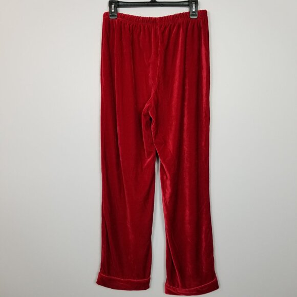 PAJAMAGRAM 2 Piece Velvet Spaghetti Strap Tank Top and Pants Red Small ~ 4502 - Picture 4 of 10